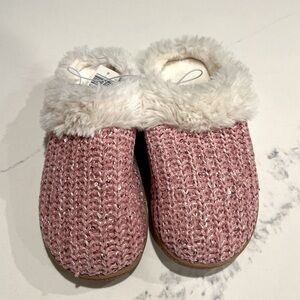 SPARKLE EVENING SAND Pink Ladies Isotoner Memory Foam Hoodback Slippers